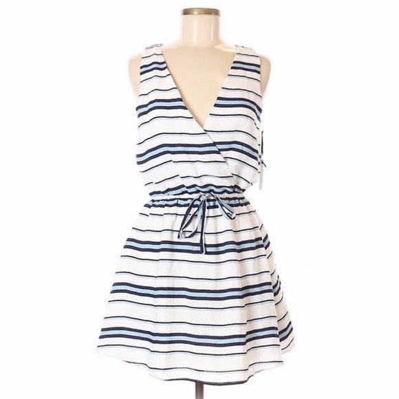LOVERS + FRIENDS Dreamland Dress White Blue Striped - Picture 3 of 11